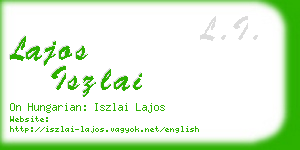 lajos iszlai business card